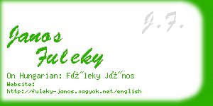 janos fuleky business card